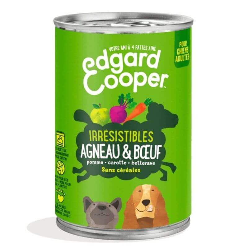 Boîte chien Agneau et Boeuf 400g Edgar Cooper Boîte chien Agneau et Boeuf 400g Edgar Cooper