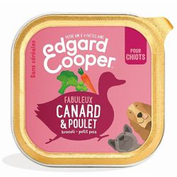 Barquette chiot Canard et Poulet 150g Edgar Cooper