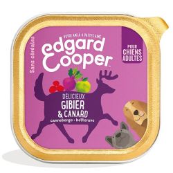 Barquette chien Gibier et Canard 150g Edgar Cooper