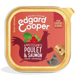 Barquette chien senior Poulet et Saumon 150g Edgar Cooper
