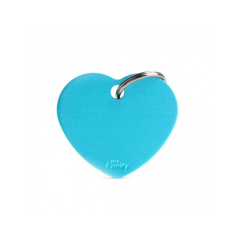 Médaille Basic grand cercle cœur azur Médaille Basic grand cercle cœur azur