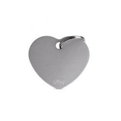 Médaille Basic grand cercle cœur gris