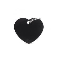 Médaille Basic grand cercle cœur noir