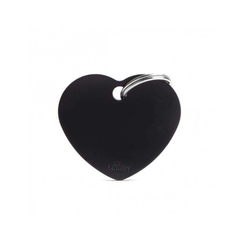 Médaille Basic grand cercle cœur noir Médaille Basic grand cercle cœur noir