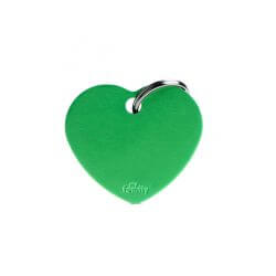 Médaille Basic grand cœur alu vert
