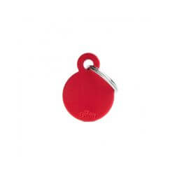 Médaille Basic Petit cercle alu rouge