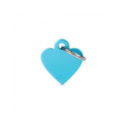 Médaille Basic petit cœur alu azur