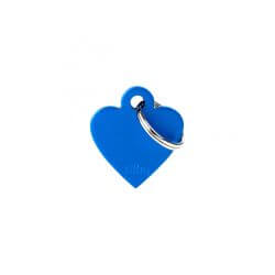 Médaille Basic petit cœur alu bleu