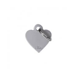 Médaille Basic petit cœur alu gris