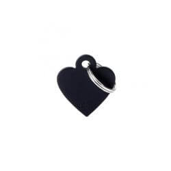 Médaille Basic petit cœur alu noir