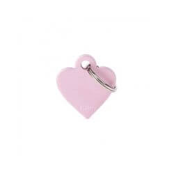 Médaille Basic petit cœur alu rose
