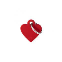 Médaille Basic petit cœur alu rouge