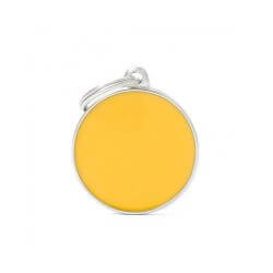 Médaille Basic Handmade grand cercle jaune