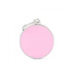 Médaille Basic Handmade grand cercle rose