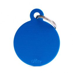 Médaille Basic grand cercle alu bleu