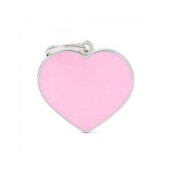Médaille Basic Handmade grand coeur rose