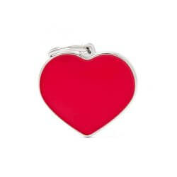 Médaille Basic Handmade grand coeur rouge