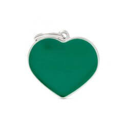 Médaille Basic Handmade grand coeur vert
