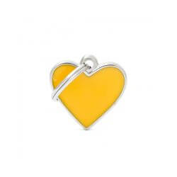 Médaille Basic Handmade petit coeur jaune