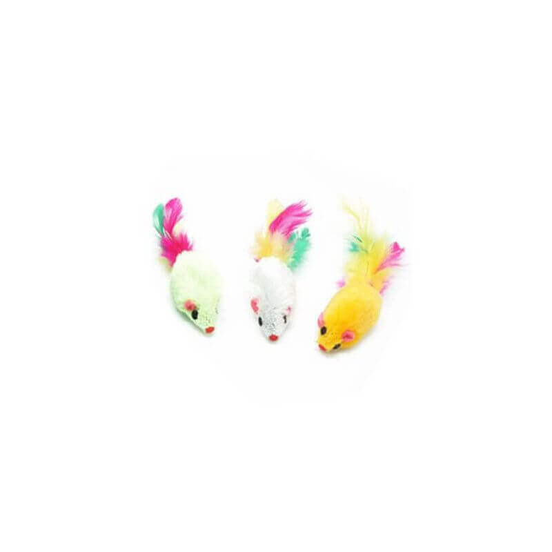 Lot de 3 Souris plumes