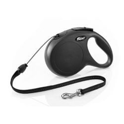 Laisse Flexi New Classic Corde 8M Noire Taille M