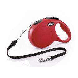 Laisse Flexi New Classic Corde 8M Rouge Taille S