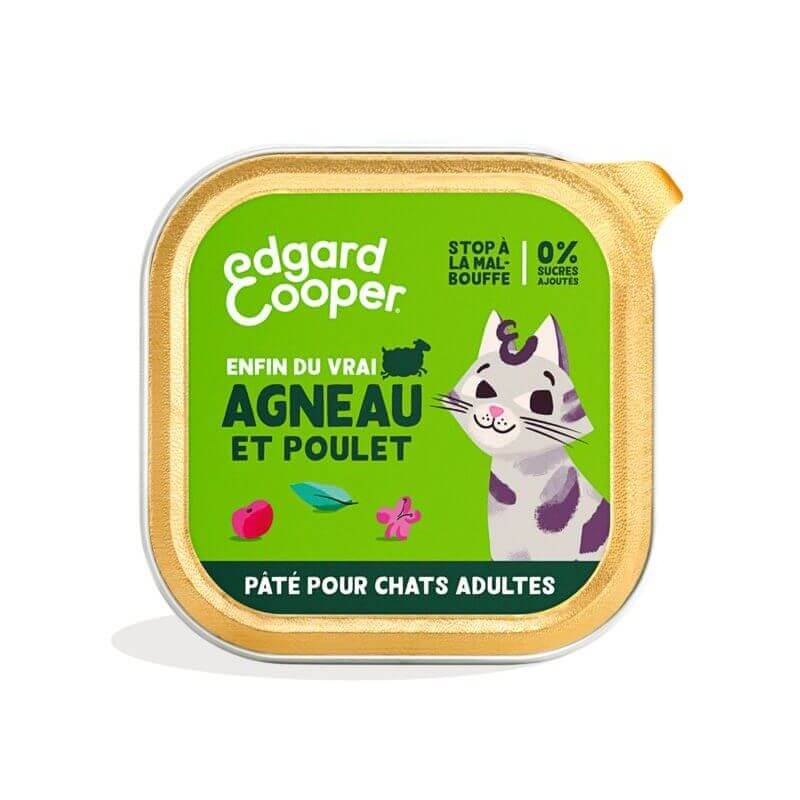 Barquette chat Agneau et Poulet 85g Edgar Cooper