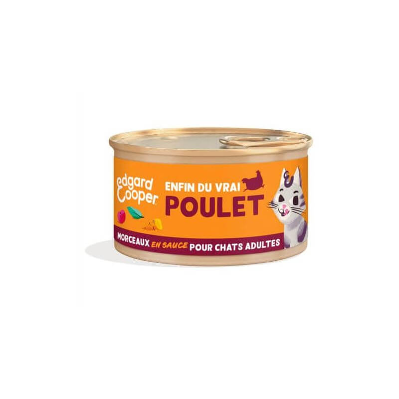 Boite chat Poulet 85g Edgar Cooper