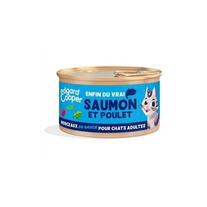 Boite chat Saumon et Poulet 85g Edgar Cooper Boite chat Saumon et Poulet 85g Edgar Cooper