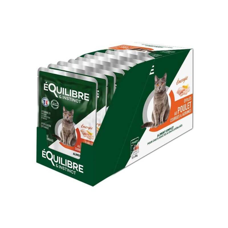Effilés énergie poulet courges agrumes 12x85g Effilés énergie poulet courges agrumes 12x85g