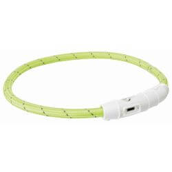 Flash anneau lumineux USB, en TPU/nylon, M–L: 45 cm/ø 7 mm, vert