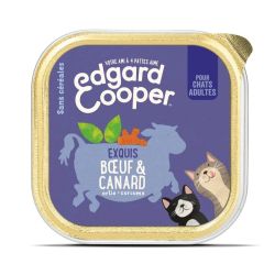 Barquette chat Boeuf et Canard 85g Edgar Cooper