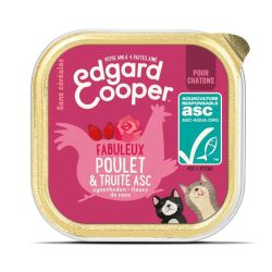 Barquette chaton Poulet et Truite 85g Edgar Cooper