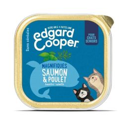 Barquette chat senior Saumon et Poulet 85g Edgar Cooper