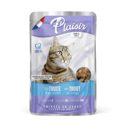 Emincés truite et crevettes en sauce 100g