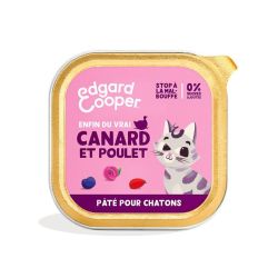 Barquette chat Canard et Poulet 85g Edgar Cooper