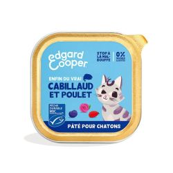 Barquette chaton Cabillaud et Poulet 85g Edgar Cooper