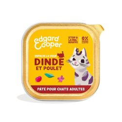 Barquette chat Dinde et Poulet 85g Edgar Cooper