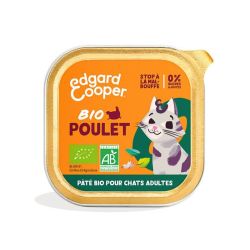 Barquette chat Poulet Bio 85g Edgar Cooper