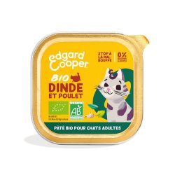 Barquette chat Dinde Bio 85g Edgar Cooper