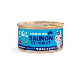 Boite chat Saumon et Poulet 85g Edgar Cooper