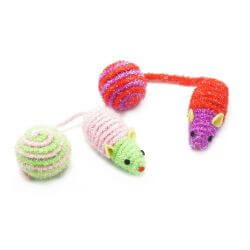 JOUET SOURIS ET BALLE LOT DE 4
