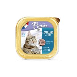 PLAISIR CHAT CABILLAUD BARQUETTE 100GR